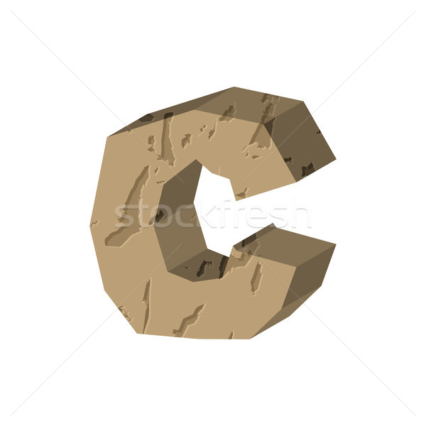 Letter c steen doopvont rock alfabet symbool Stockfoto © MaryValery