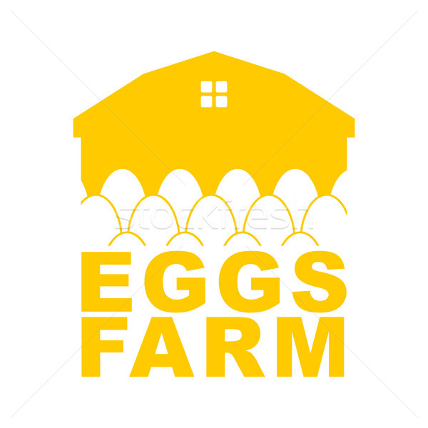 Kip boerderij embleem ei logo gevogelte Stockfoto © MaryValery