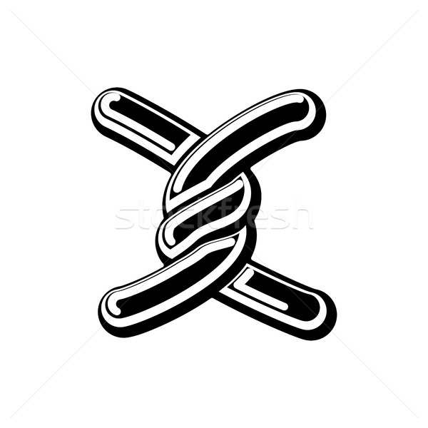 Stock photo: Letter X Celtic font. norse medieval ornament ABC. Traditional a