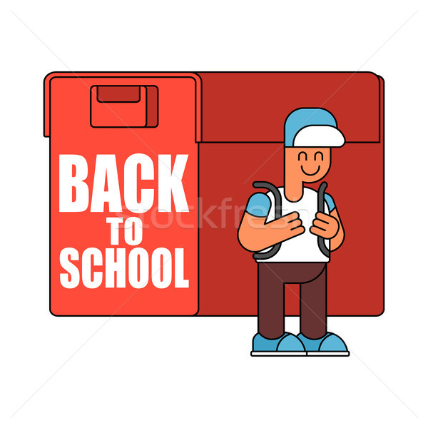 Back to school.  Boy and big  schoolbag. Illustration for Septem Stock photo © MaryValery