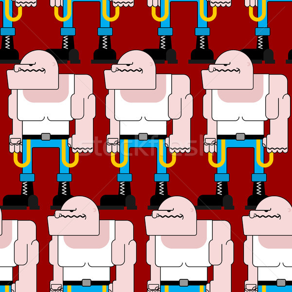 Skinhead seamless pattern. Football bully background. Angry Bad  Stock photo © MaryValery