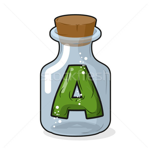 List butelki laboratorium badań rysunku chemicznych Zdjęcia stock © MaryValery