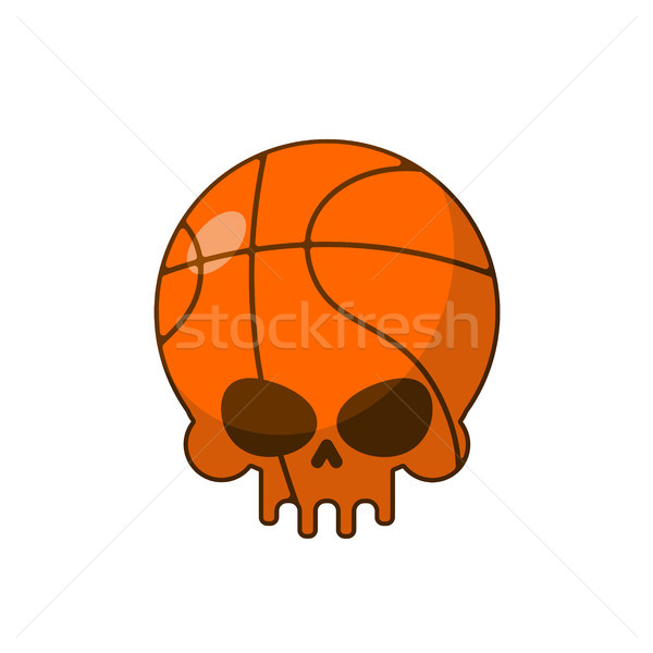 Skull basketball. Ball is head of skeleton. Emblem for sports fa Stock photo © MaryValery