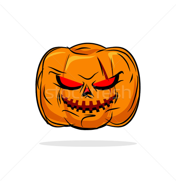 Terrible pumpkin Halloween symbol. Vegetables on a white backgro Stock photo © MaryValery