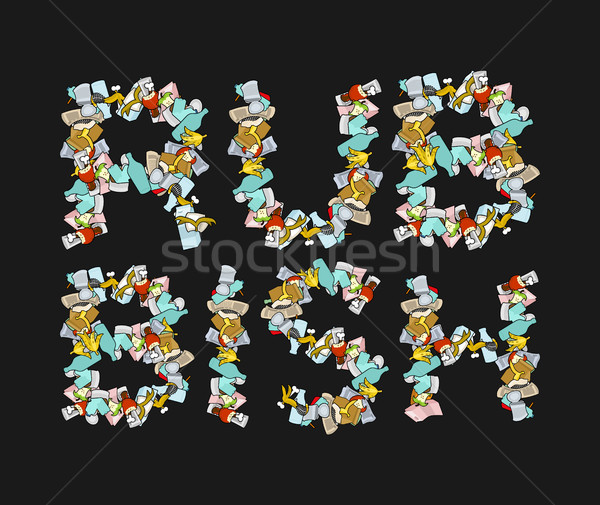 Rubbish Lettering. Letters from garbage. trash typography. peel  Stock photo © MaryValery