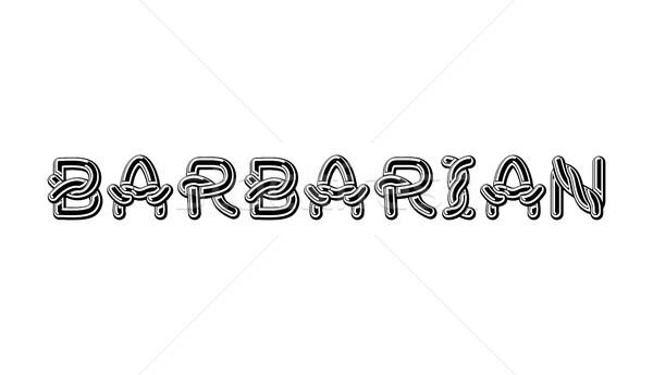 Barbarian logo lettering Celtic font. norse medieval ornament AB Stock photo © MaryValery