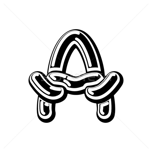 Letter A Celtic font. norse medieval ornament ABC. Traditional a Stock photo © MaryValery