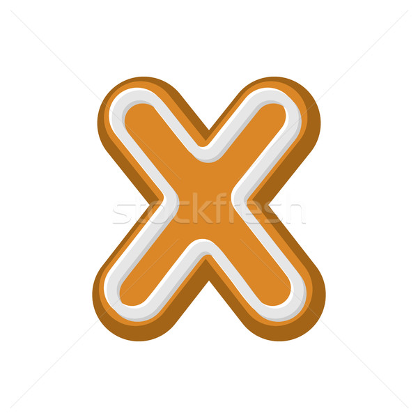 Letter X Gingerbread. Peppermint honey-cake font. Cookies alphab Stock photo © MaryValery
