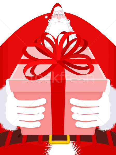 Santa Claus tall. Big Huge Christmas grandfather. Enormous Santa Stock photo © MaryValery