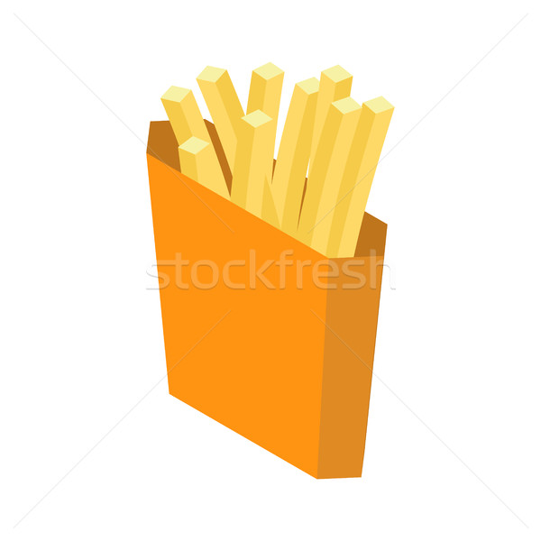 French fries isolated. Paper box for fast food on white backgrou Stock photo © MaryValery