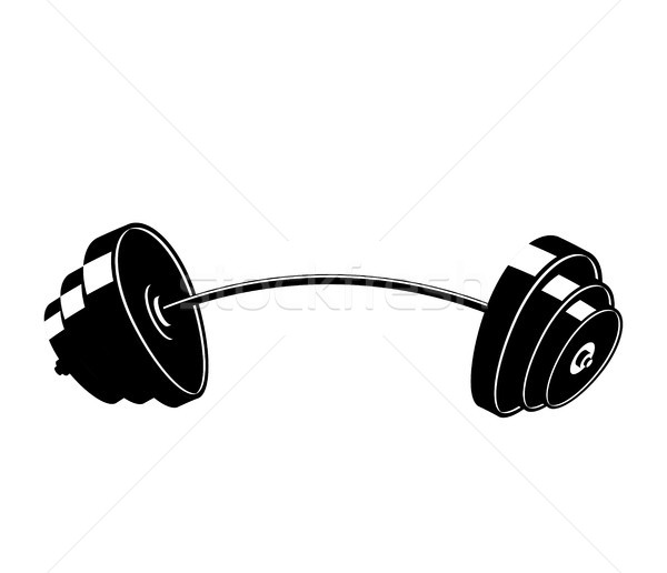 商业照片: 杠铃 · 孤立 · 健身 · 物件 ·白· 火车