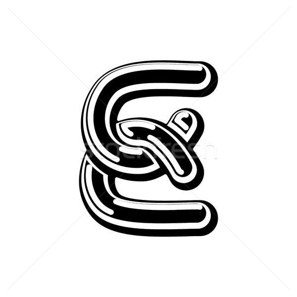Letter E Celtic font. norse medieval ornament ABC. Traditional a Stock photo © MaryValery
