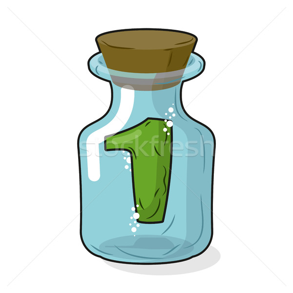 Number 1 in bottle for experiments. Figure in  vessel. Laborator Stock photo © MaryValery