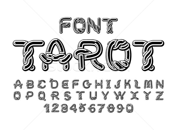 Tarot police traditionnel anciens Celtic alphabet Photo stock © MaryValery
