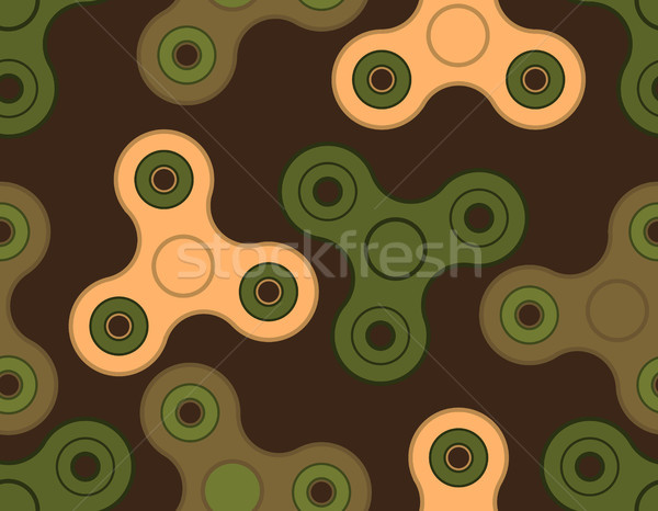 Spinner army pattern. Fidget finger toy military texture. Anti S Stock photo © MaryValery