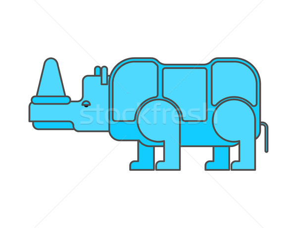 Rhinoceros outline style. Wild beast  linear style. Animal of Af Stock photo © MaryValery