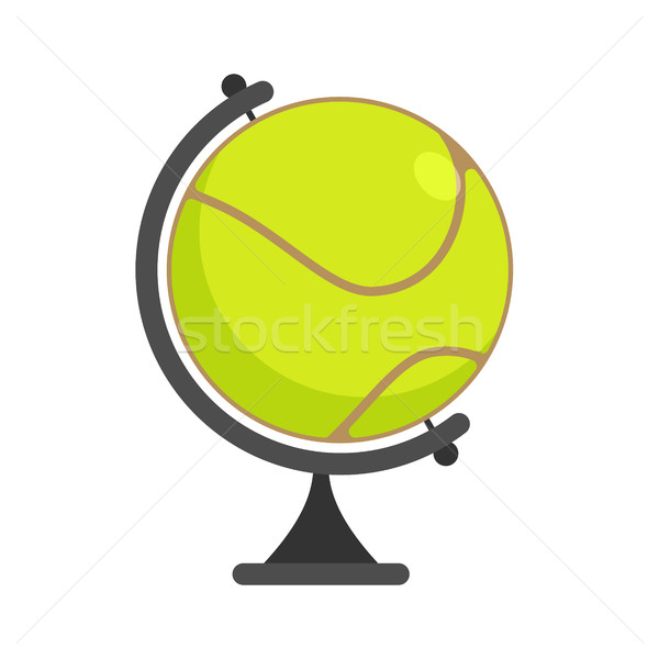 Tennis ball Globe. World game. Sports accessory as earth sphere. Stock photo © MaryValery