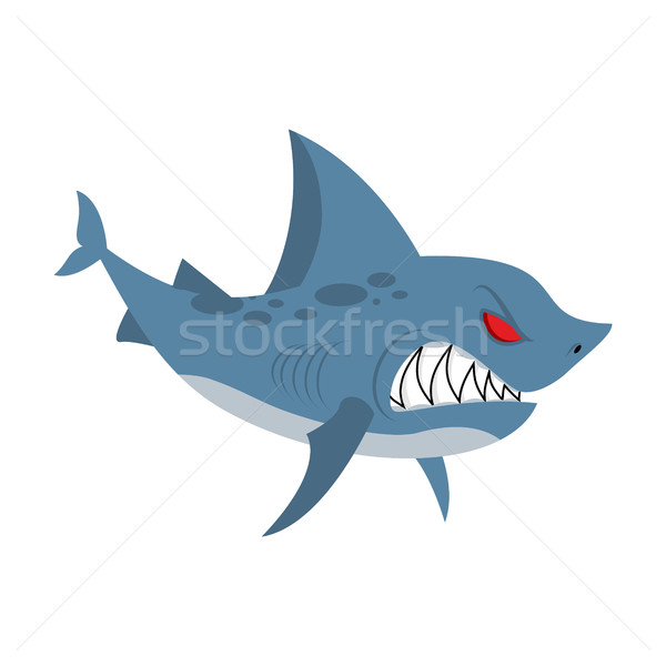 Angry shark. Marine predator with large teeth. Deep-water denize Stock photo © MaryValery