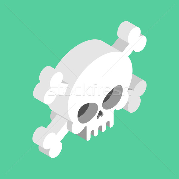 Skull and crossbones isolated. pirate Danger sign. skeleton head Stock photo © MaryValery