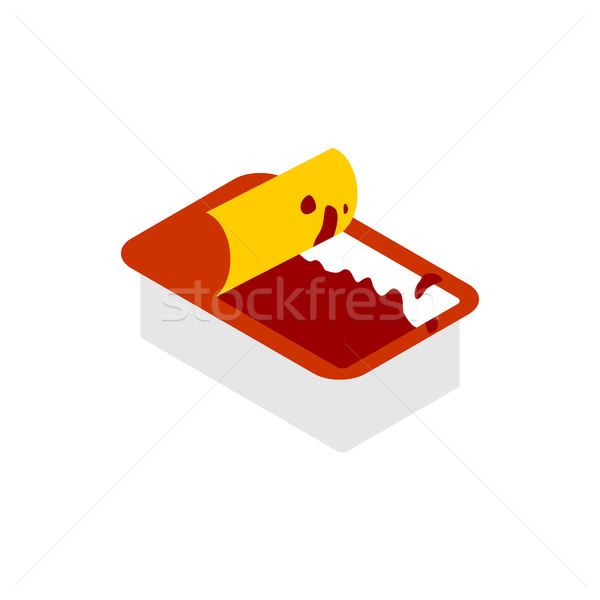 Stockfoto: Open · ketchup · pack · geïsoleerd · saus