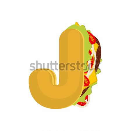 Number 4 tacos. Mexican fast food font four. Taco alphabet symbo Stock photo © MaryValery