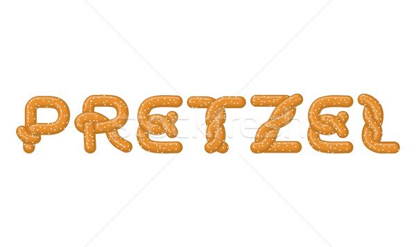 Pretzel lettering. Bake snack font. Traditional German meal alph Stock photo © MaryValery