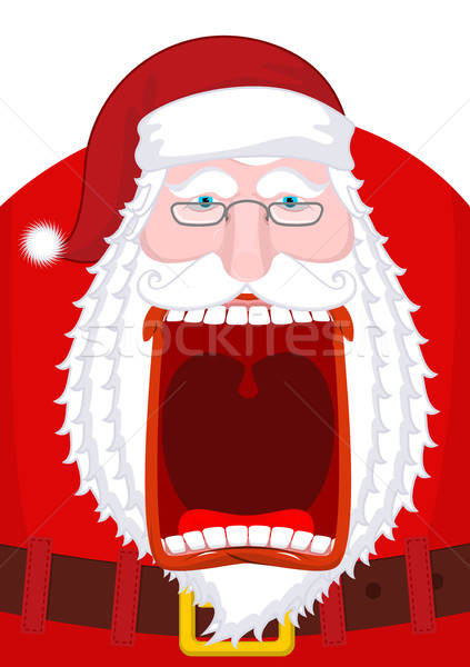 Angry Santa Claus shouts. Scary grandfather yelling. Crazy Santa Stock photo © MaryValery
