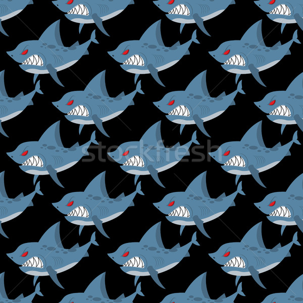 Shark seamless pattern. Many angry, ferocious marine animals. Ve Stock photo © MaryValery