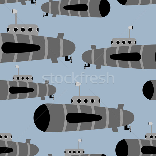 Submarine seamless pattern. Vector background of underwater ship Stock photo © MaryValery