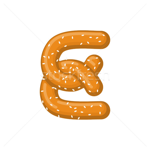 Letter E pretzel. snack font symbol. Food alphabet sign. Traditi Stock photo © MaryValery