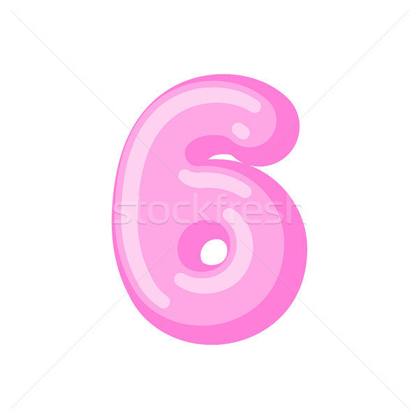 Number 6 candy font. Caramel alphabet six. lollipop lettering. S Stock photo © MaryValery