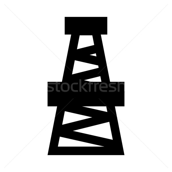 Derrick. Drilling rig icon. Oil pump sign. Industrial object Stock photo © MaryValery