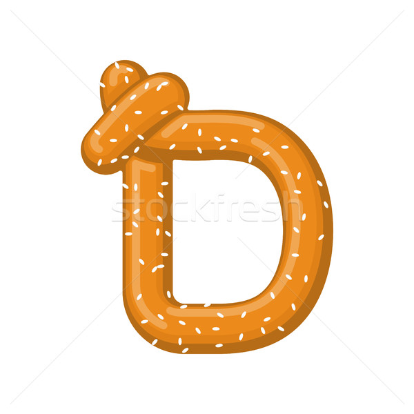 Letter D pretzel. snack font symbol. Food alphabet sign. Traditi Stock photo © MaryValery