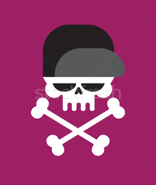 Skull in baseball cap isolated .Head of skeleton in hat Stock photo © MaryValery