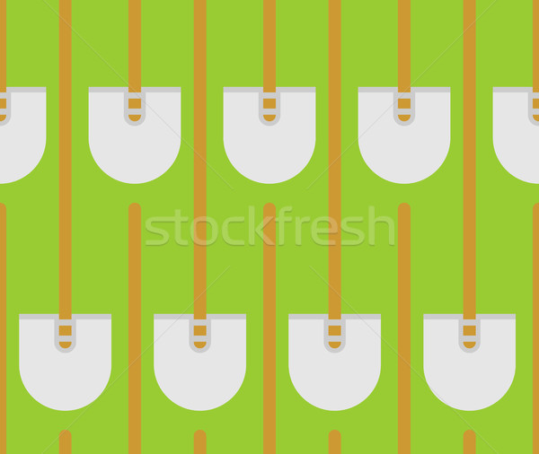 Stock photo: Shovel seamless pattern. Garden tool ornament. Hand tool for wor