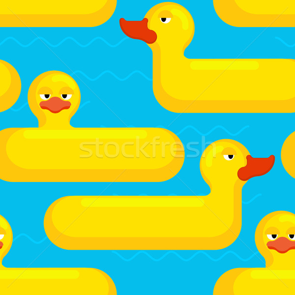 Inflatable duck Seamless pattern. toy for swimming background Stock photo © MaryValery