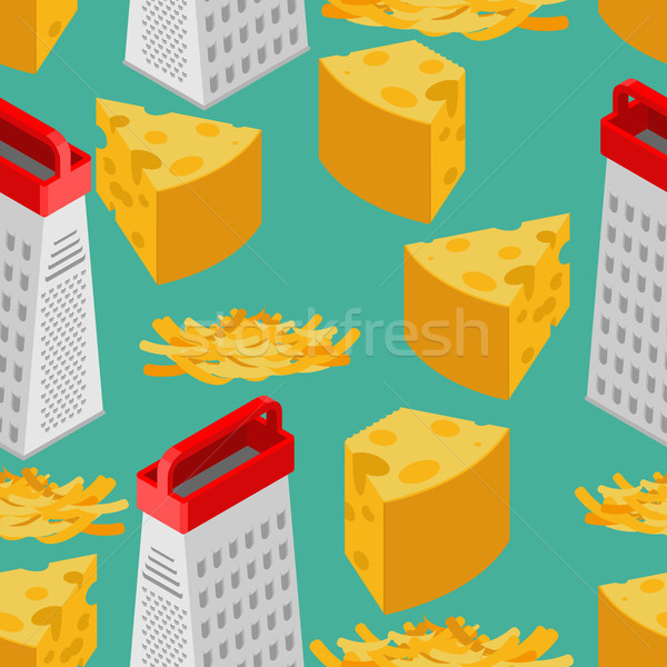 Grated cheese and grater seamless pattern. Food background. Ingr Stock photo © MaryValery