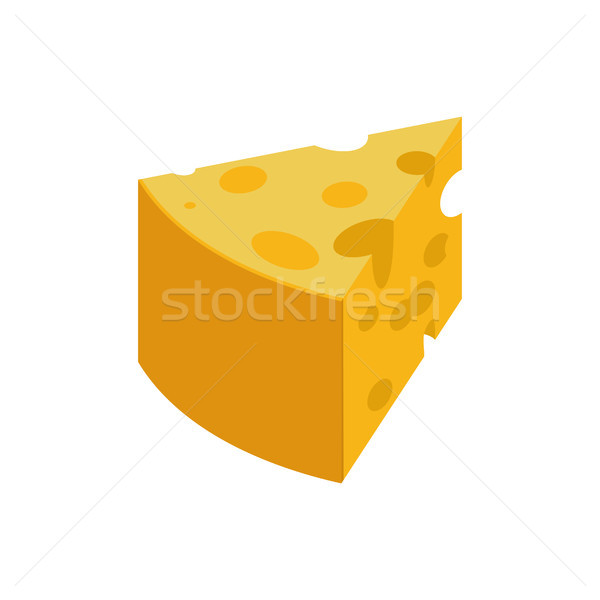 Stock photo: Piece Cheese isolated. Dairy product on white background. Food
