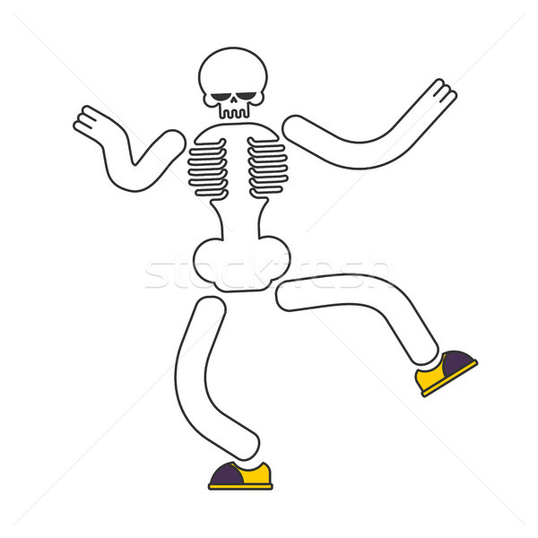 Dansen skelet geïsoleerd schedel straat dans Stockfoto © MaryValery