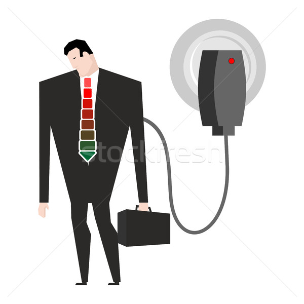 Charging for businessman. Man in suit and charger. business Meal Stock photo © MaryValery