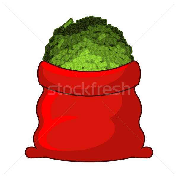 Santa red sack with money. Happy New Year. Big bag of cash. Lot  Stock photo © MaryValery