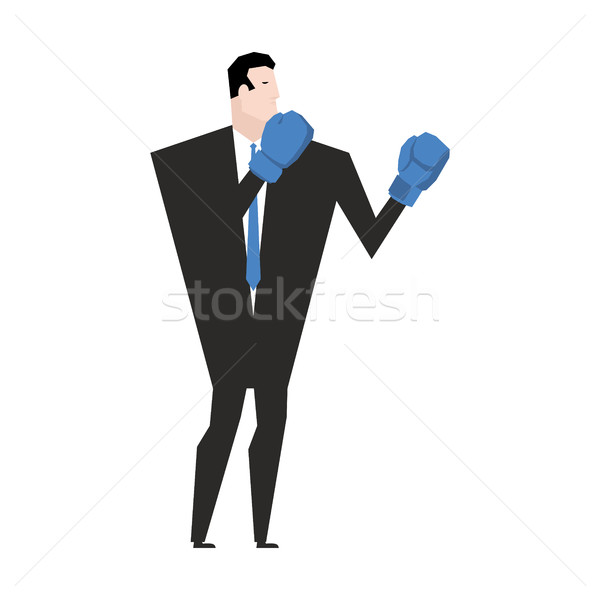 Business fight. Businessman with boxing gloves. Office fighting Stock photo © MaryValery