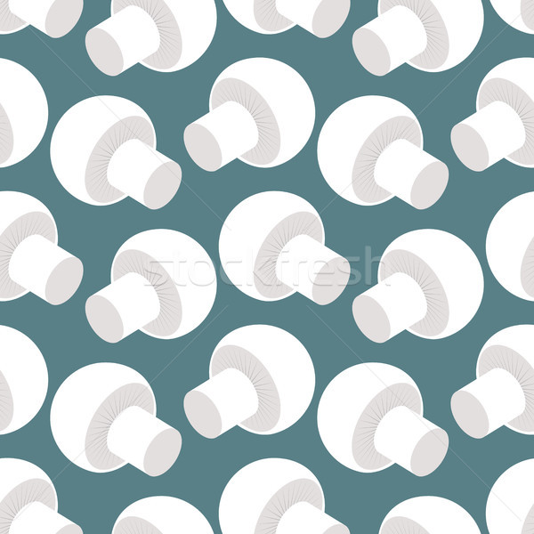 Stock photo: Champignons seamless pattern background. Mushrooms texture ornam