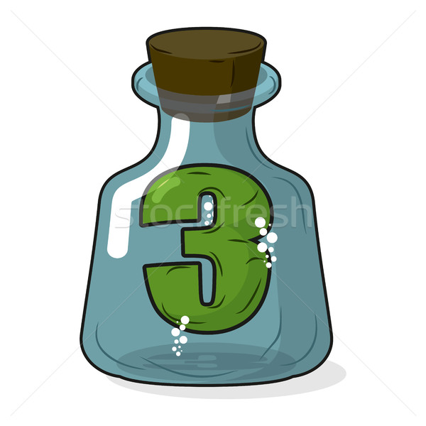 Three in bottle for scientific research. Figure 3 in  magic vess Stock photo © MaryValery