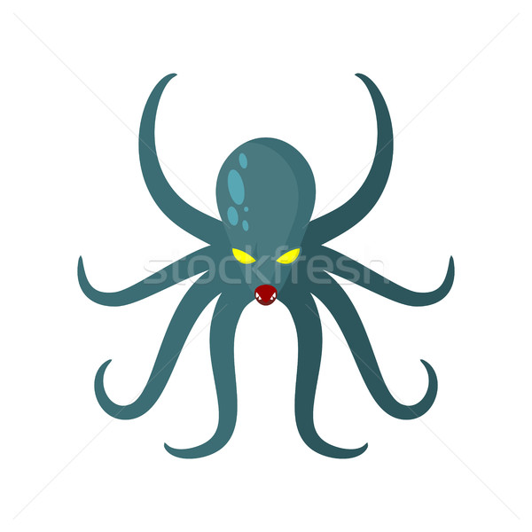 Angry Octopus. Horrible sea monster with tentacles. Vector illus Stock photo © MaryValery