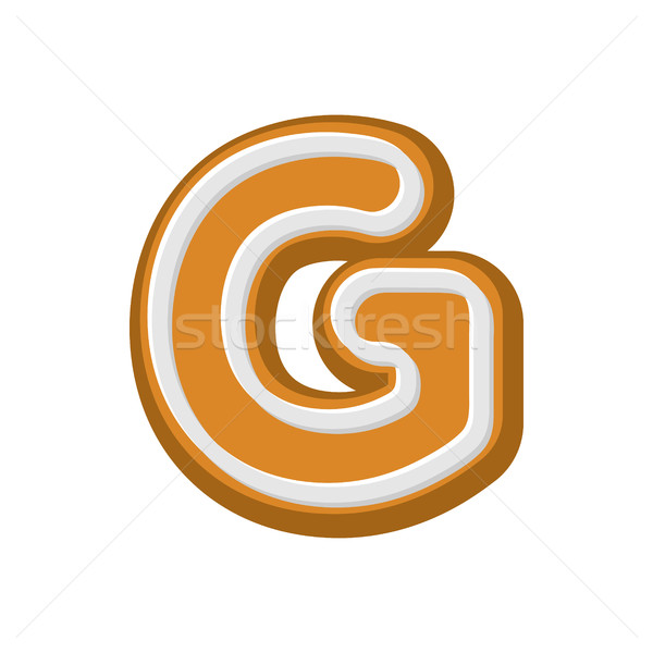 Stock photo: Letter G Gingerbread. Peppermint honey-cake font. Cookies alphab