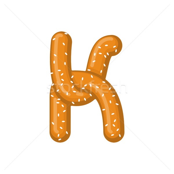 Letter K pretzel. snack font symbol. Food alphabet sign. Traditi Stock photo © MaryValery