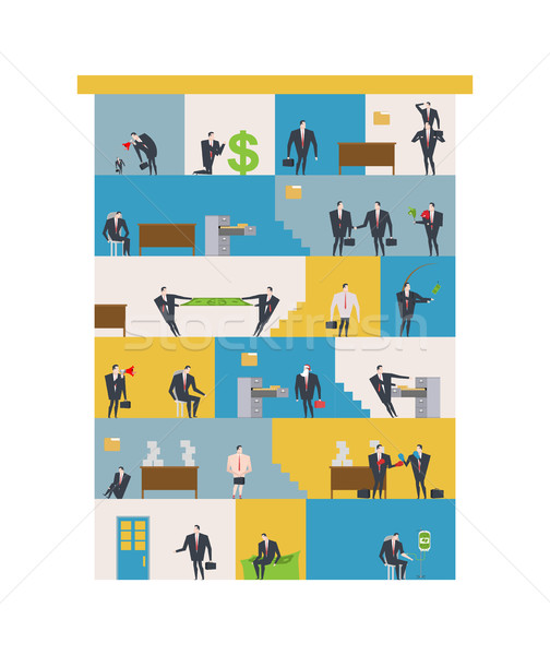 Office life Corporate. Managers in workplace. Business situation Stock photo © MaryValery