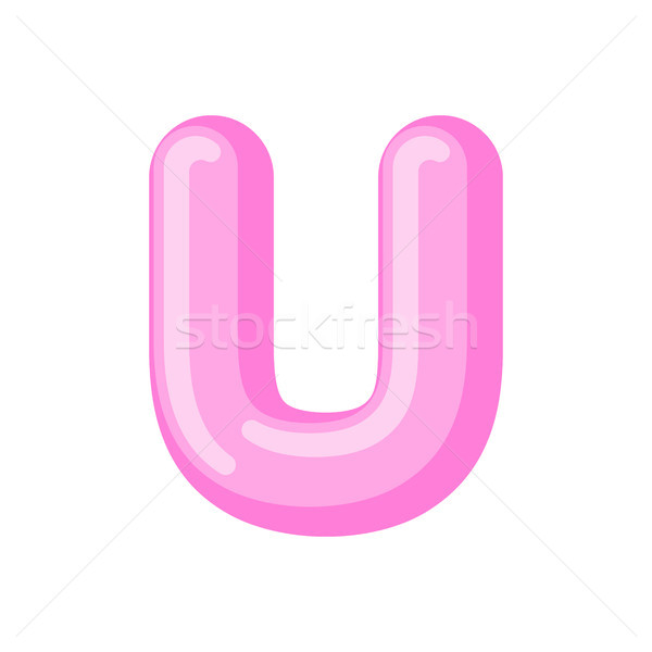 Letter U candy font. Caramel alphabet. lollipop lettering. Sweet Stock photo © MaryValery