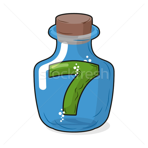 Seven scientific bottle for laboratory research. Figure 7 magic  Stock photo © MaryValery